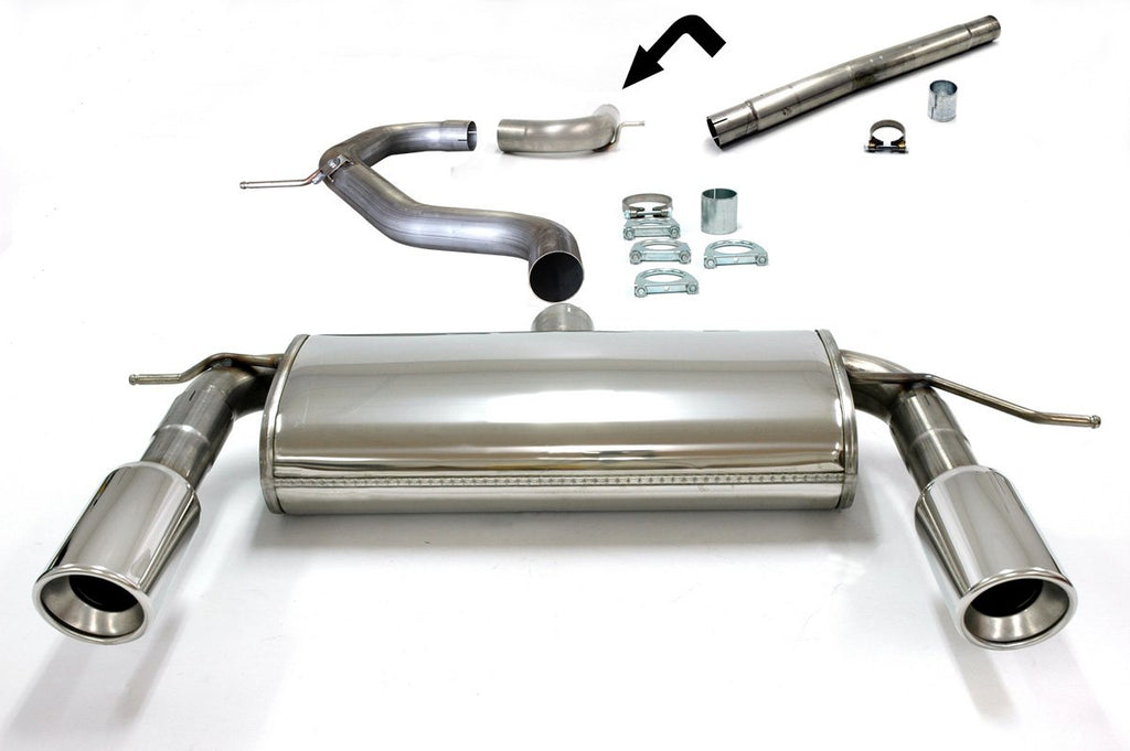 Jetex Performance Exhaust System Volkswagen Golf Mk5 Diesel Turbo 1.9TDi/2.0TDi 03+ 3.00"/76.50mm - 2.50"/63.50mm Half System Stainless Steel (T300 series) Non-Resonated Round 100mm L+R
