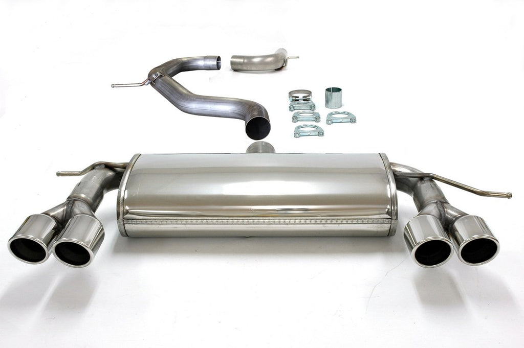 Jetex Performance Exhaust System Audi A3 (8P) Petrol Turbo (03+) 1.4TFSI/2.0 Turbo FSi 200HP 05+ 3.00"/76.50mm Half System Stainless Steel (T300 series) Non-Resonated Twin Round 80mm Quad
