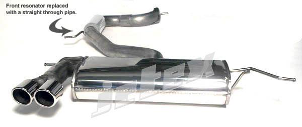 Jetex Performance Exhaust System Volkswagen Scirocco Mk3 2.0L Turbo 09+ 3.00"/76.50mm Half System Stainless Steel (T300 series) Non-Resonated Twin Round 80mm