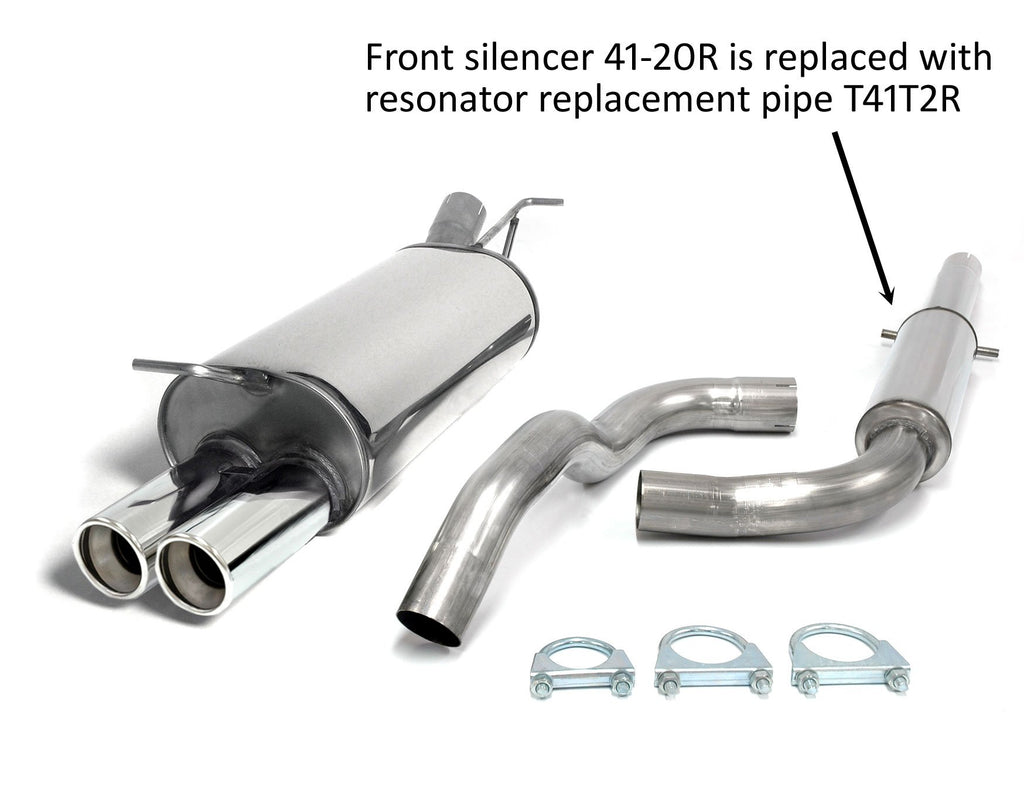Jetex Performance Exhaust System Volkswagen Golf Mk4 Petrol + Diesel Turbo 1.8 Turbo/1.9TDi 96-05 2.50"/63.50mm Half System Stainless Steel (T300 series) Non-Resonated Twin Round 80mm (Under Valance)