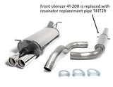 Jetex Performance Exhaust System Volkswagen Golf Mk4 Petrol + Diesel Turbo 1.8 Turbo/1.9TDi 96-05 2.50"/63.50mm Half System Stainless Steel (T300 series) Non-Resonated Twin Round 80mm (Under Valance)