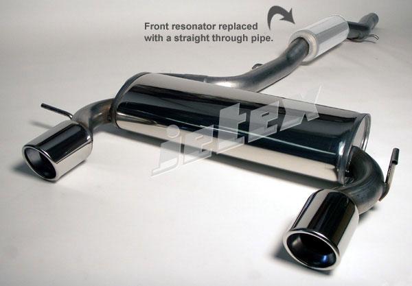 Jetex Performance Exhaust System Audi TT (8N) (99-06) Quattro Coupe/Roadster 1.8T 180/225HP 99+ 2.75"/70.00mm Half System Stainless Steel (T300 series) Non-Resonated Round 100mm L+R