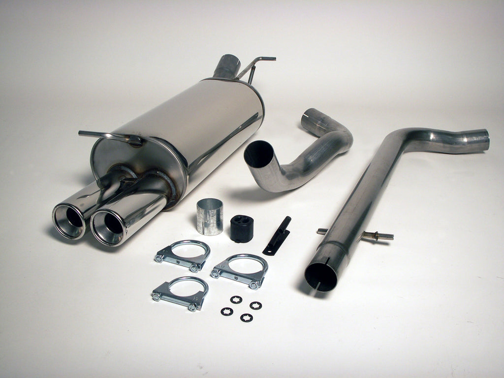 Jetex Performance Exhaust System Volkswagen Golf Mk4 non-Turbo 1.4/1.6/1.8/2.0/2.3 V5 96-05 2.50"/63.50mm Half System Stainless Steel (T300 series) Non-Resonated Twin Round 80mm