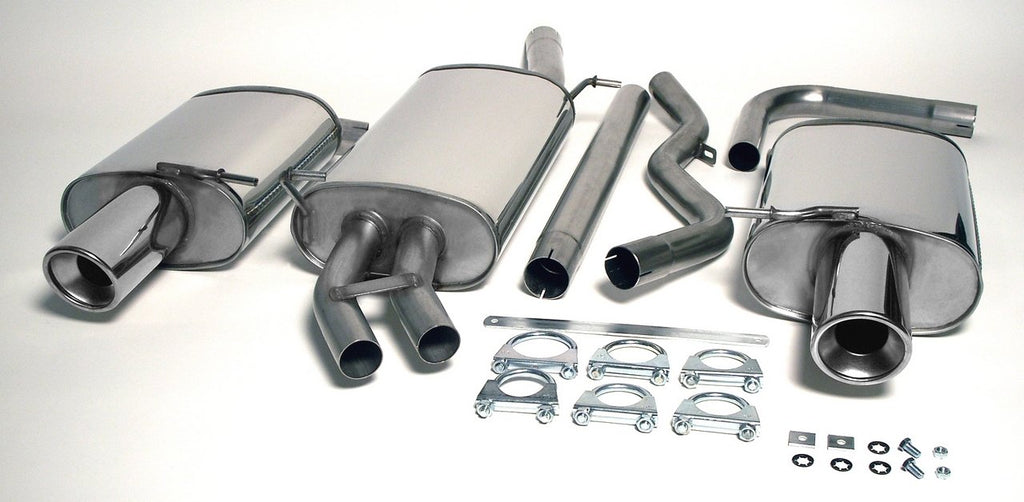 Jetex Performance Exhaust System Audi A4 (B6) 2WD Petrol Turbo (01-05) 1.8T Saloon/Estate (also cabriolet B6/B7 01-09) 2001-05 2.50"/63.50mm - 2.00"/50.80mm Half System Stainless Steel (T300 series) Resonated Round 100mm L+R