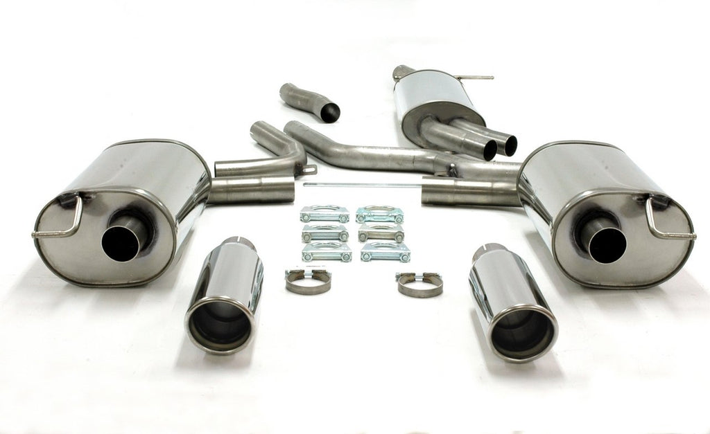 Jetex Performance Exhaust System Audi A6 (C6) 2WD (05-2011) 2.0TFSI 2005-11 2.50"/63.50mm - 2.00"/50.80mm Half System Stainless Steel (T300 series) Round 100mm L+R