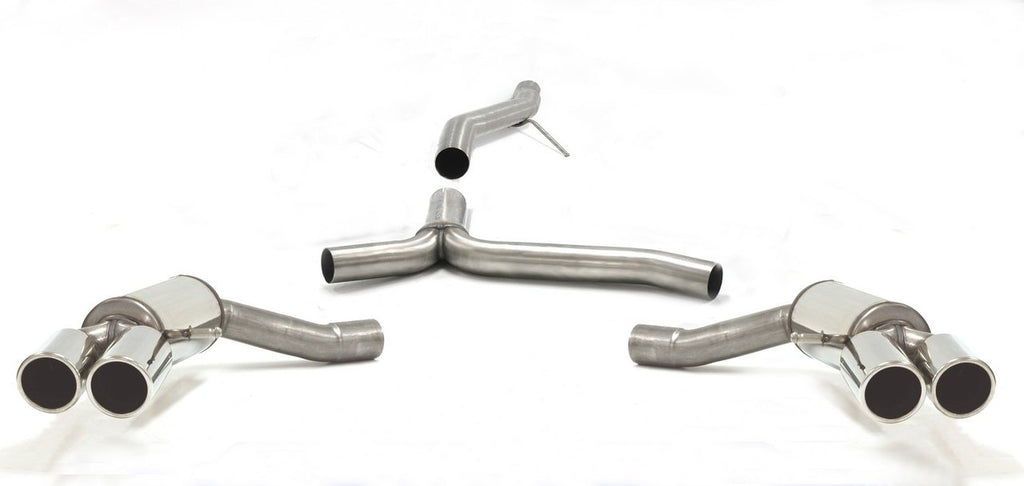 Jetex Performance Exhaust System Audi A5 Diesel Turbo 2WD/Quattro (06+) 2.7/3.0TDI 06+ 2.75"/70.00mm - 2.25"/57.00mm Half System Stainless Steel (T300 series) Twin Round 80mm Quad