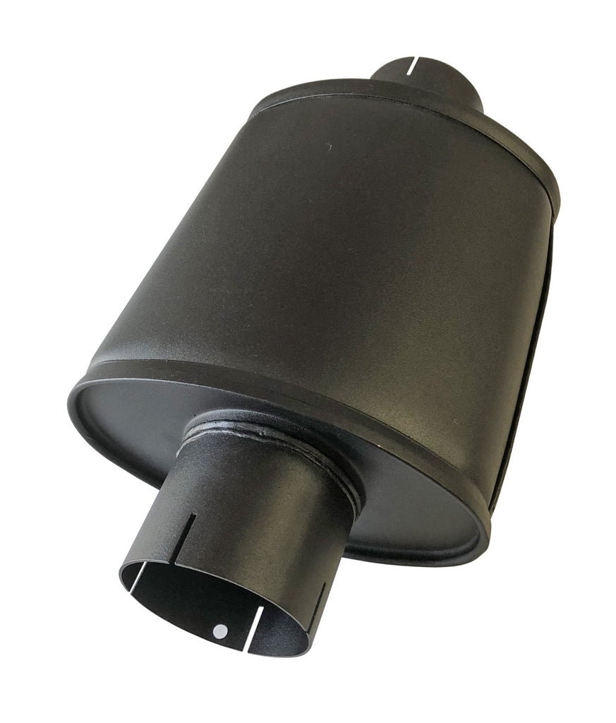 Jetex Custom Oval Silencer Exhaust Box 3.50"/88.90mm 3.50"/88.90mm H=140.00mm W=220.00mm L=250.00mm 4.28L Aluminised Steel