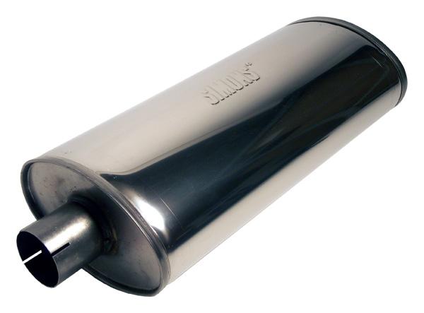 Jetex Custom Oval Silencer Exhaust Box 2.50"/63.50mm 2.50"/63.50mm H=140.00mm W=220.00mm L=500.00mm 10.11L Stainless Steel