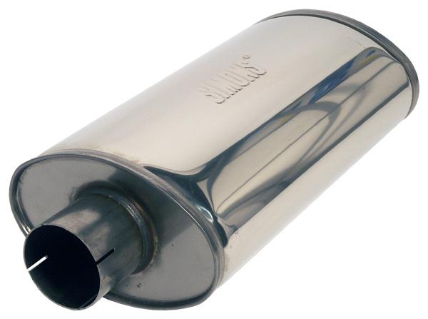Jetex Custom Oval Silencer Exhaust Box 3.00"/76.02mm 3.00"/76.02mm H=140.00mm W=220.00mm L=420.00mm 7.90L Stainless Steel