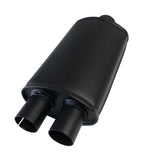 Jetex Custom Oval Silencer Exhaust Box 2.50"/63.50mm 2.00"/50.80mm (x2) H=115.00mm W=185.00mm L=320.00mm 5.40L Aluminised Steel