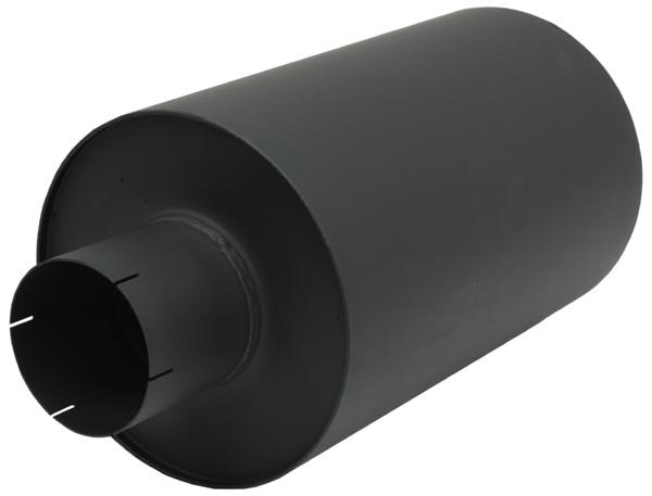 Jetex Custom Round Exhaust Silencer Box 5.00"/125.00mm 5.00"/125.00mm H=300.00mm W=300.00mm L=240.00mm 15.72L Aluminised Steel