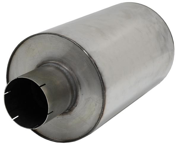 Jetex Custom Round Exhaust Silencer Box 5.00"/125.00mm 5.00"/125.00mm H=300.00mm W=300.00mm L=240.00mm 15.72L Stainless Steel