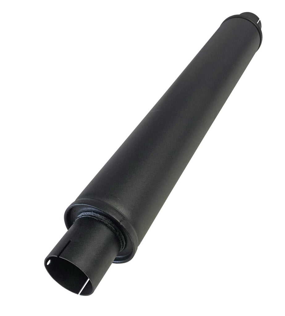 Jetex Custom Round Exhaust Silencer Box 2.50"/63.50mm 2.50"/63.50mm H=100.00mm W=100.00mm L=625.00mm 2.58L Aluminised Steel