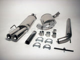Jetex Performance Exhaust System Volkswagen Golf Mk3 8V/16V/VR6 All Models inc.16V/VR6 2.50"/63.50mm Half System Stainless Steel (T300 series) Non-Resonated Twin Round 80mm