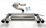 Jetex Performance Exhaust System Audi A3 (8PA) 2WD Petrol Turbo Sportback (03+) 1.4TFSi/2.0 Turbo FSi Sportback 03+ 3.00"/76.50mm Half System Stainless Steel (T300 series) Resonated Twin Round 80mm Quad