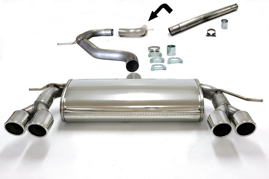 Jetex Performance Exhaust System Audi A3 (8P) Diesel Turbo (03+) 1.9TDi/2.0TDi 03+ 3.00"/76.50mm - 2.50"/63.50mm Half System Stainless Steel (T300 series) Non-Resonated Twin Round 80mm Quad