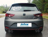 Jetex Performance Exhaust System Seat Leon (1P) TFSI/TSI (06+) 2.0L Turbo/Cupra (+ Cupra R but not for UK 1K variant) 06+ 3.00"/76.50mm Half System Stainless Steel (T300 series) Non-Resonated Twin Round 80mm Quad