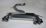 Jetex Performance Exhaust System Volkswagen Scirocco Mk3 2.0L Turbo 09+ 3.00"/76.50mm Half System Stainless Steel (T300 series) Non-Resonated Twin Round 80mm Quad
