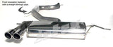 Jetex Performance Exhaust System Volkswagen Scirocco Mk3 2.0L Turbo 09+ 3.00"/76.50mm Half System Stainless Steel (T300 series) Non-Resonated Twin Round 80mm