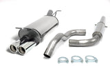 Jetex Performance Exhaust System Volkswagen Beetle 2.0L 2.0L 98+ 2.50"/63.50mm Half System Stainless Steel (T300 series) Resonated Twin Round 80mm