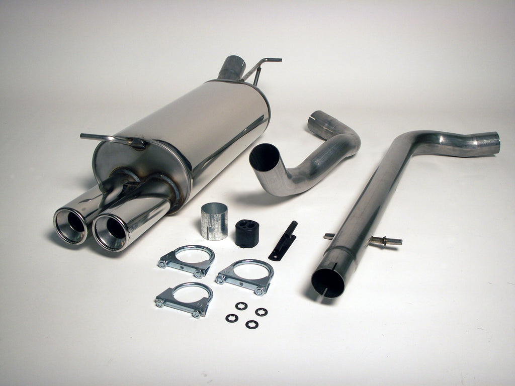 Jetex Performance Exhaust System Audi A3 (8L) (Non-Petrol Turbo) + TDI (96-03) 1.6/1.8/1.9TDI 96-03 2.50"/63.50mm Half System Stainless Steel (T300 series) Non-Resonated Twin Round 80mm