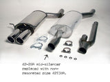 Jetex Performance Exhaust System Audi A4 (B5) Quattro 2.4/2.6/2.8/2.5 (94-00) 2.4/2.6/2.8/2.5TDI 94-00 2.50"/63.50mm Half System Stainless Steel (T300 series) Non-Resonated Twin Round 80mm