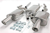 Jetex Performance Exhaust System Audi A4 (B7) 2WD Petrol Turbo (05+) 1.8T/2.0TFSi Saloon/Estate (not cabriolet) 05+ 2.50"/63.50mm - 2.00"/50.80mm Half System Stainless Steel (T300 series) Resonated Round 100mm L+R
