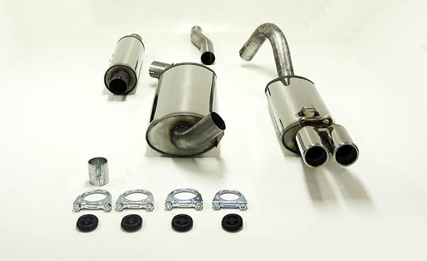 Jetex Performance Exhaust System Audi 90 (B3) Type 89 2.0/2.3 (not 20V) 9/86-91 2.50"/63.50mm Half System Stainless Steel (T300 series) Twin Round 70mm