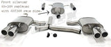 Jetex Performance Exhaust System Audi A5 Petrol Turbo 2WD/Quattro (06+) 1.8T/2.0T 06+ 2.75"/70.00mm - 2.25"/57.00mm Half System Stainless Steel (T300 series) Non-Resonated Twin Round 80mm Quad