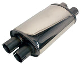 Jetex Custom Oval Silencer Exhaust Box 2.00"/50.80mm (x2) 2.00"/50.80mm (x2) H=115.00mm W=185.00mm L=315.00mm 5.40L Stainless Steel