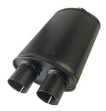 Jetex Custom Oval Silencer Exhaust Box 3.00"/76.02mm 2.50"/63.50mm (x2) H=140.00mm W=220.00mm L=320.00mm 7.70L Aluminised Steel