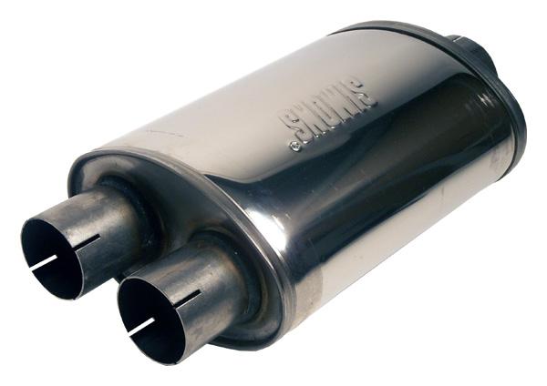 Jetex Custom Oval Silencer Exhaust Box 3.00"/76.02mm 2.50"/63.50mm (x2) H=140.00mm W=220.00mm L=320.00mm 7.70L Stainless Steel