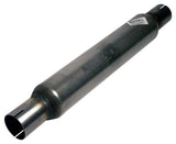 Jetex Custom Round Exhaust Silencer Box 2.00"/50.80mm 2.00"/50.80mm H=80.00mm W=80.00mm L=400.00mm 1.00L Stainless Steel