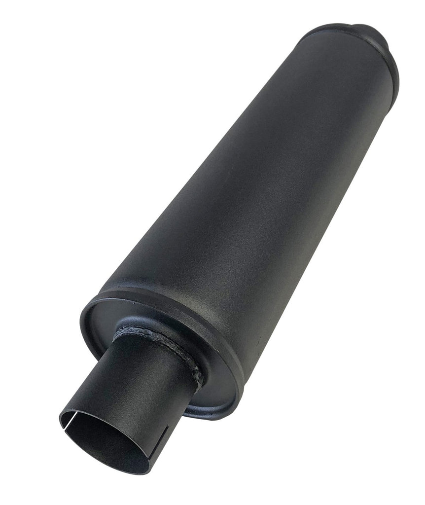 Jetex Custom Round Exhaust Silencer Box 2.50"/63.50mm 2.50"/63.50mm H=125.00mm W=125.00mm L=420.00mm 3.68L Aluminised Steel